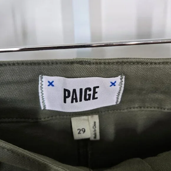 PAIGE Carly Wide Leg Cargo women's jeans in Vintage Ivy Green Size 29 NEW - Picture 9 of 11